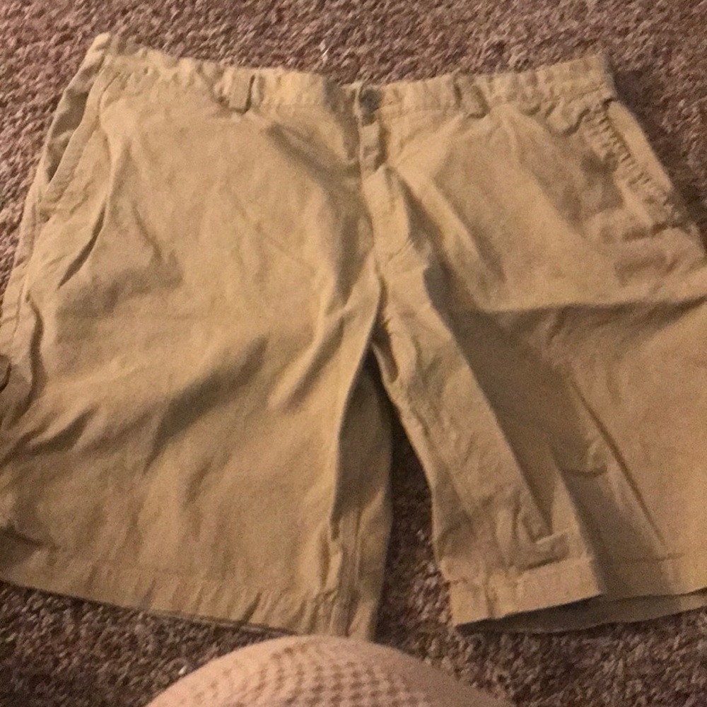 Duluth flex khaki shorts.